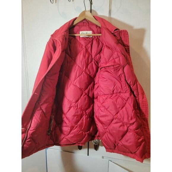Women Eddie Bauer Small S Canvas Jacket Heavy Red - Picture 12 of 12